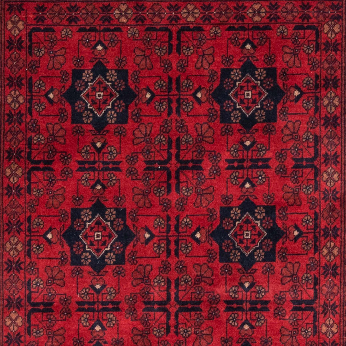 Afghansk tæppe - Kunduz - 188 x 129 cm - rød