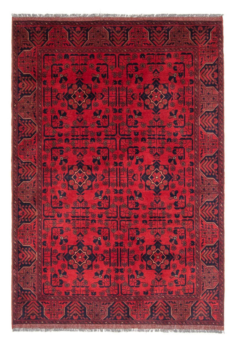 Afghansk tæppe - Kunduz - 193 x 129 cm - rød