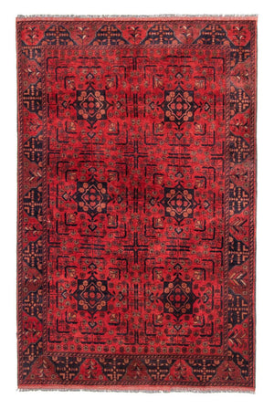 Afghansk tæppe - Kunduz - 193 x 129 cm - rød