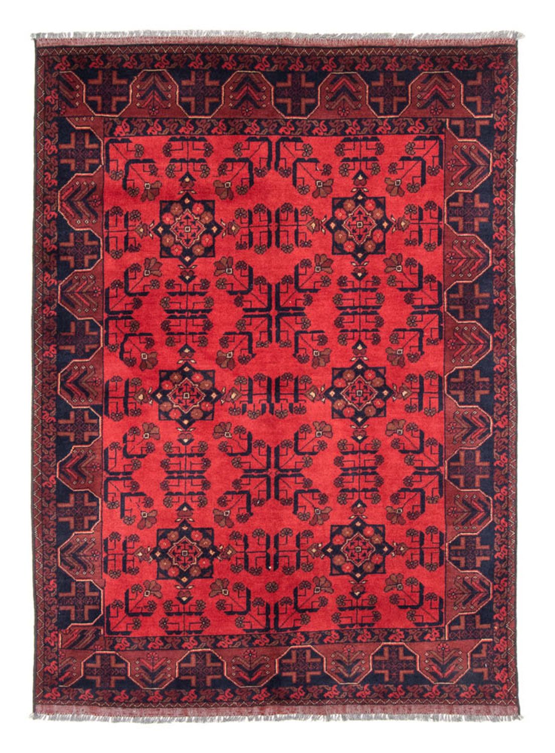 Afghansk tæppe - Kunduz - 184 x 127 cm - rød