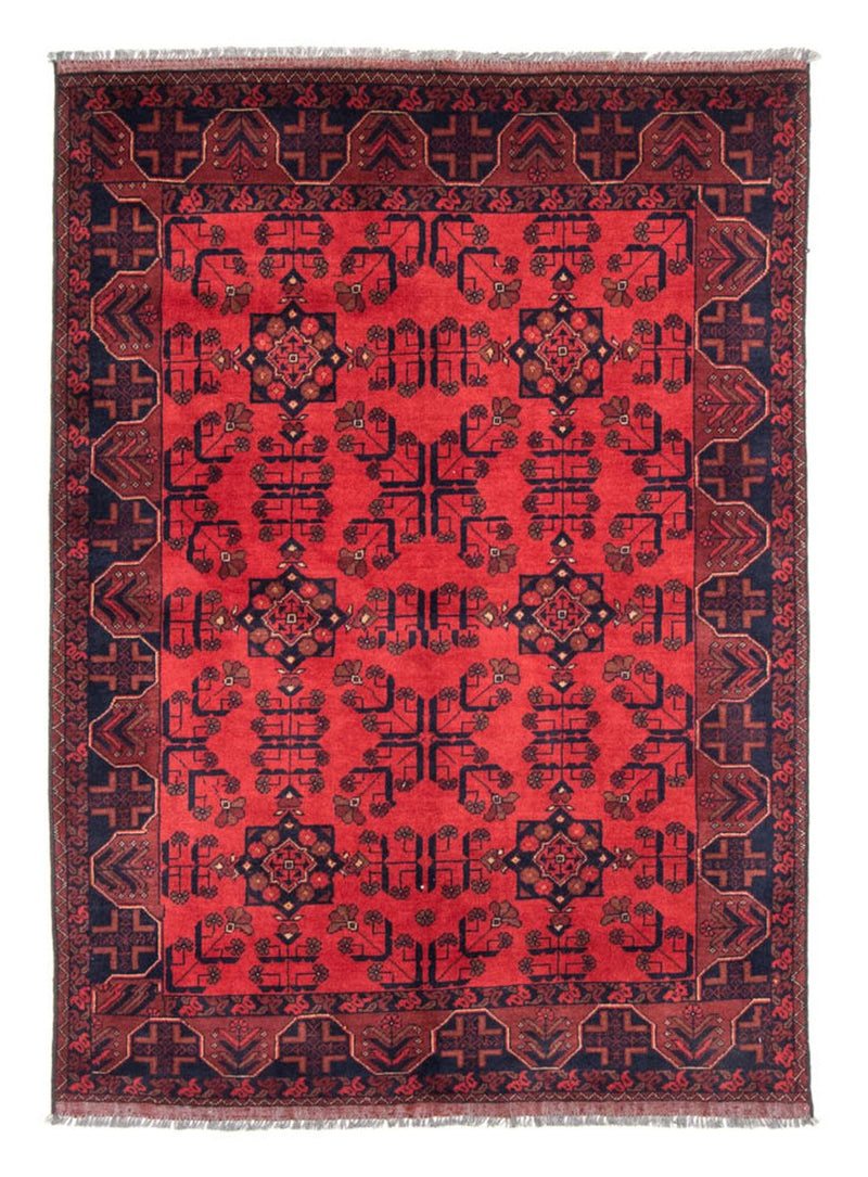 Afghansk tæppe - Kunduz - 184 x 127 cm - rød
