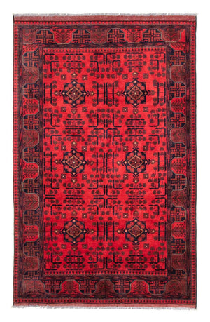 Afghansk tæppe - Kunduz - 195 x 128 cm - rød
