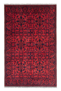 Afghansk tæppe - Kunduz - 186 x 126 cm - rød