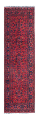 Løber Afghansk tæppe - Kunduz - 285 x 83 cm - mørkerød