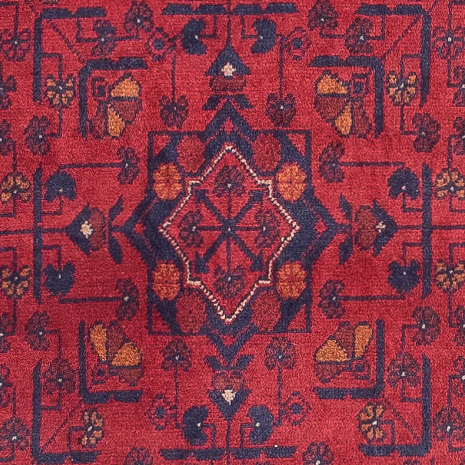 Løber Afghansk tæppe - Kunduz - 285 x 83 cm - mørkerød
