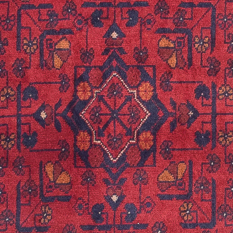Løber Afghansk tæppe - Kunduz - 285 x 83 cm - mørkerød