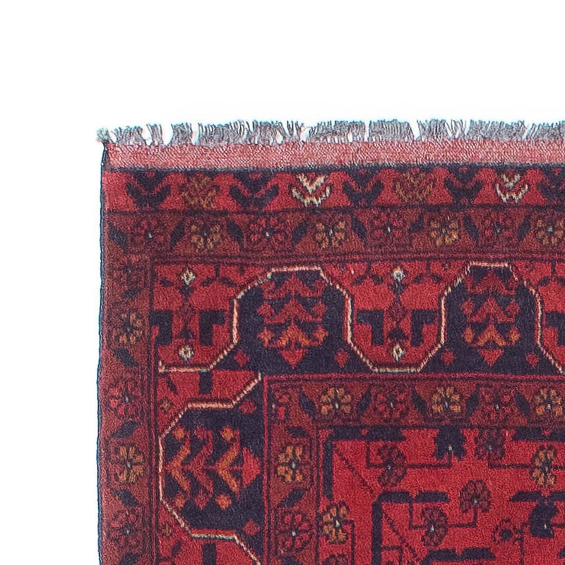 Løber Afghansk tæppe - Kunduz - 285 x 83 cm - mørkerød