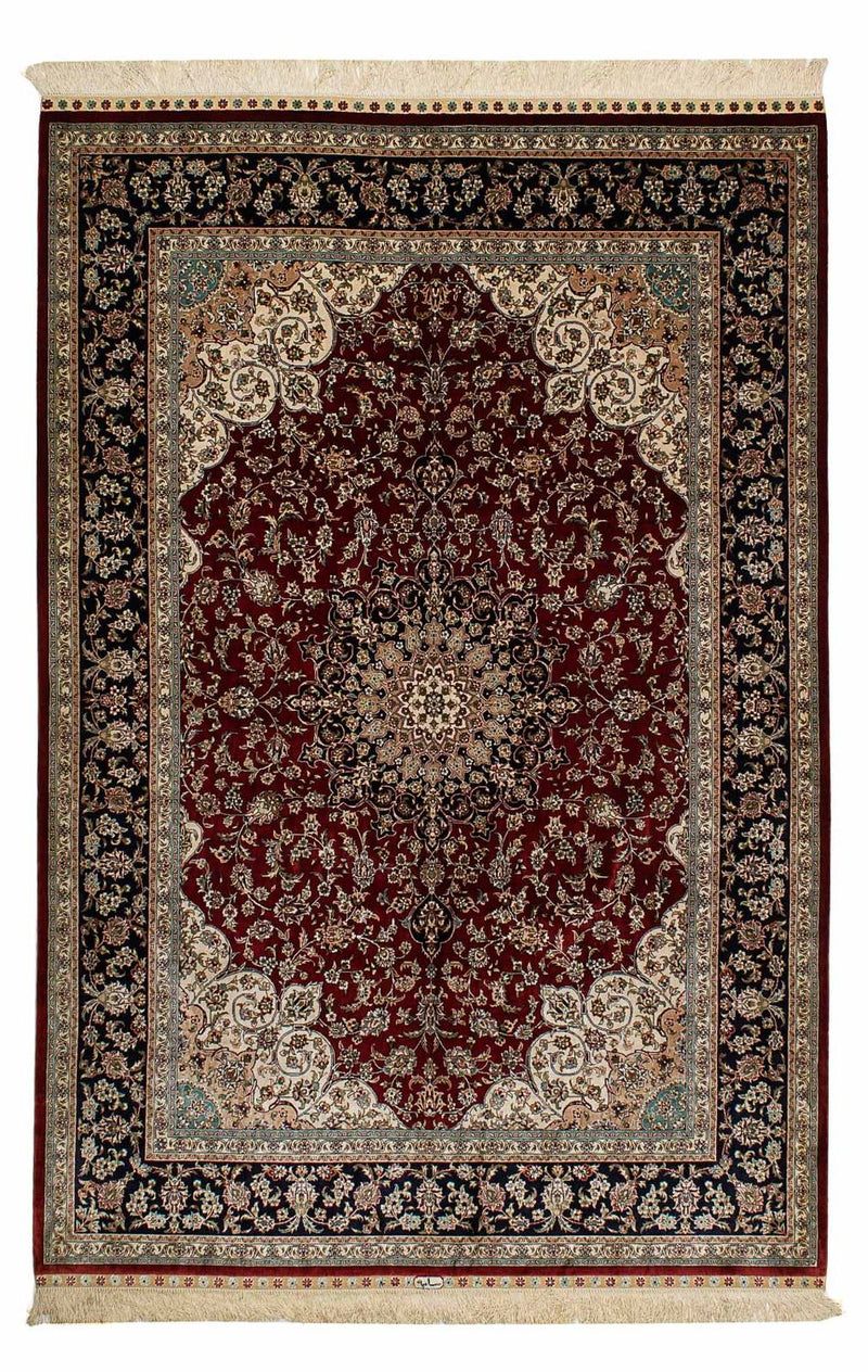 Silketæppe - China Silk - 198 x 137 cm - mørkerød