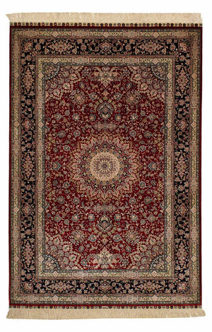 Silketæppe - China Silk - 183 x 122 cm - mørkerød
