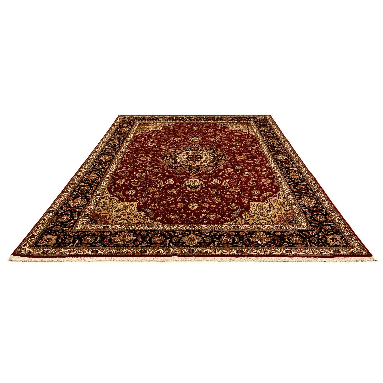 Persisk tæppe - Tabriz - Royal - 350 x 245 cm - mørkerød