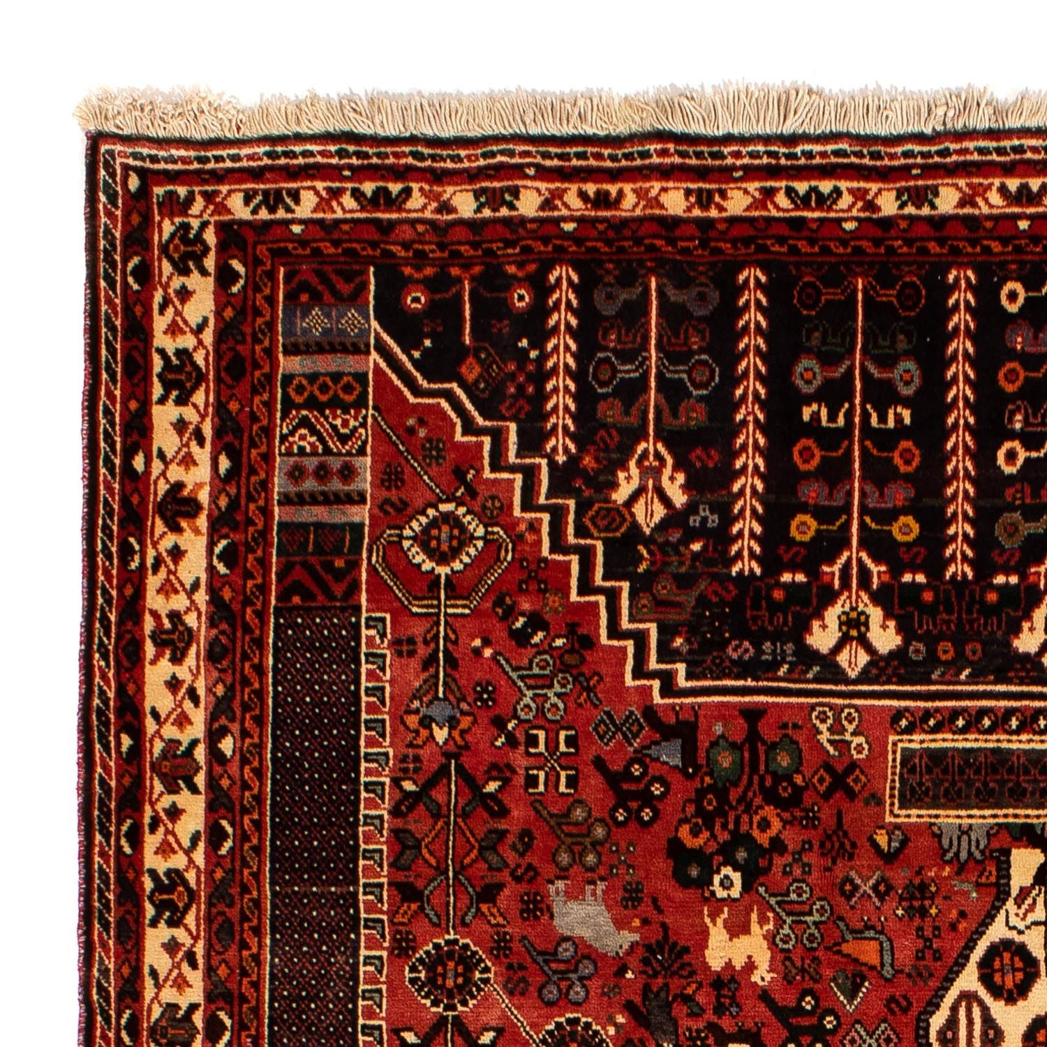 Persisk tæppe - Nomadisk - 297 x 207 cm - mørkerød