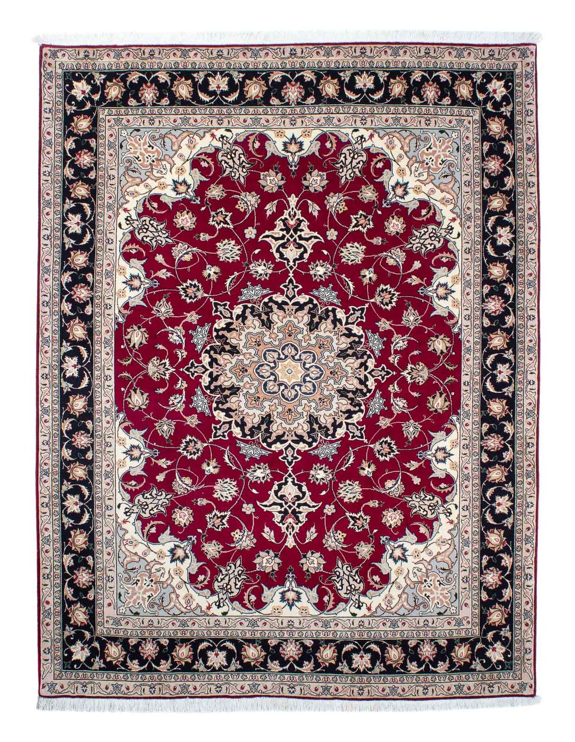 Persisk tæppe - Tabriz - Royal - 204 x 153 cm - mørkerød