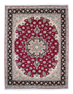 Persisk tæppe - Tabriz - Royal - 204 x 153 cm - mørkerød
