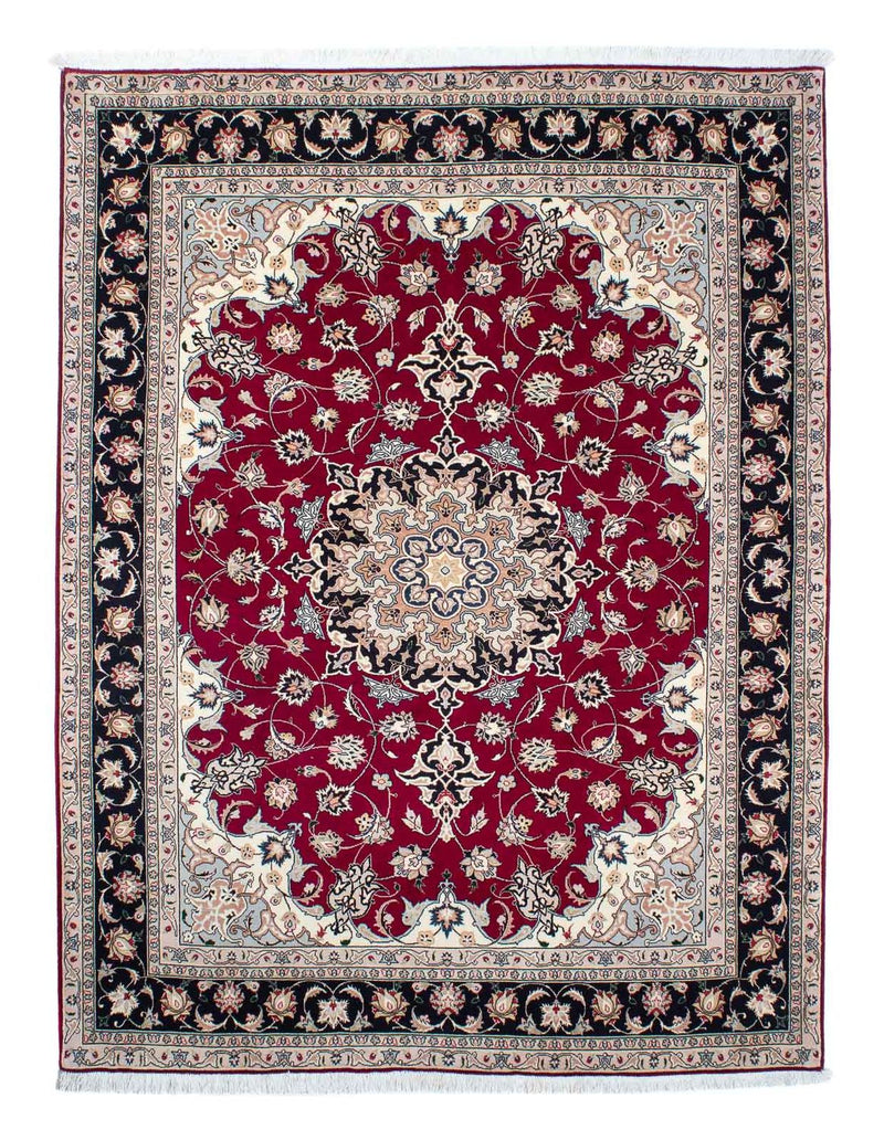 Persisk tæppe - Tabriz - Royal - 204 x 153 cm - mørkerød