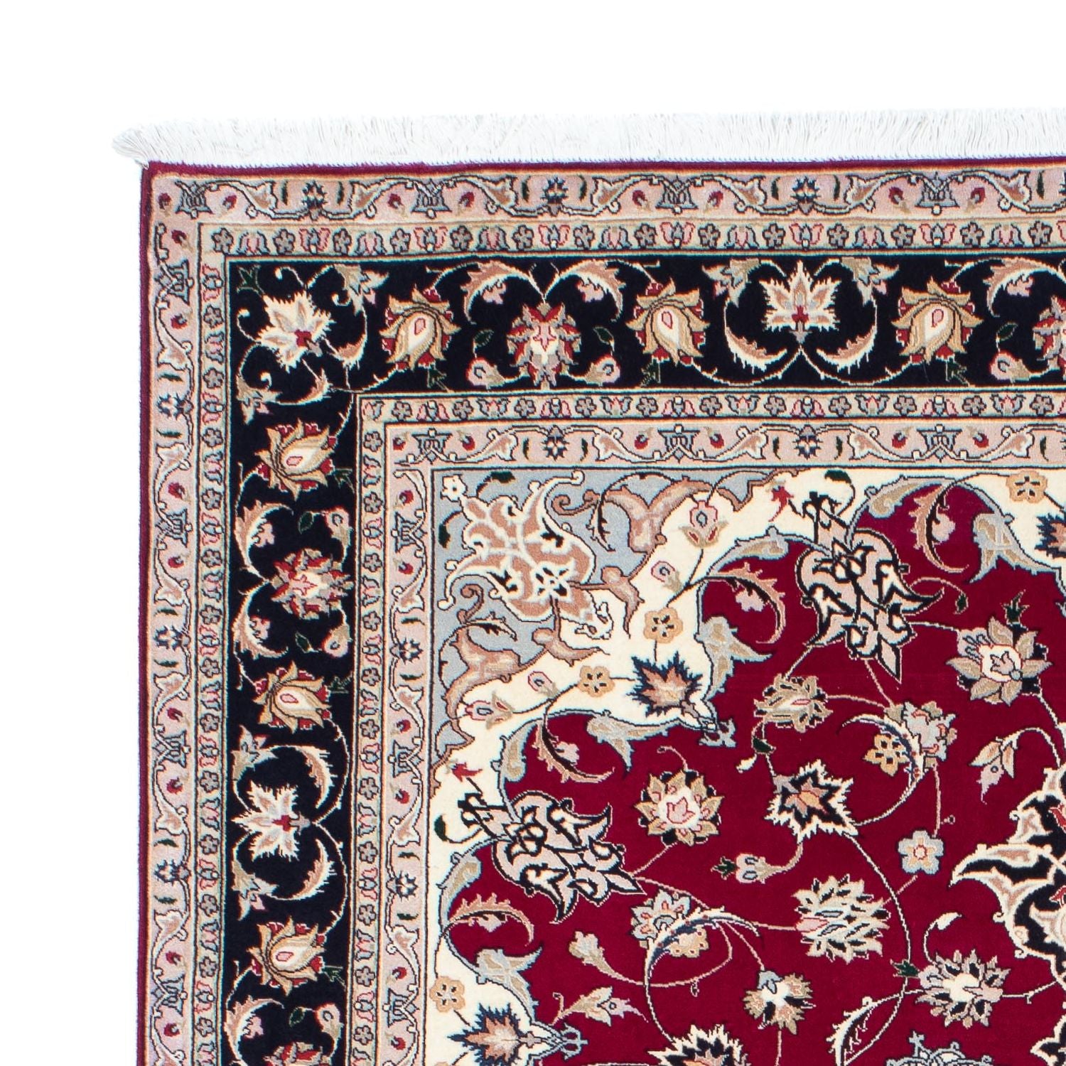 Persisk tæppe - Tabriz - Royal - 204 x 153 cm - mørkerød