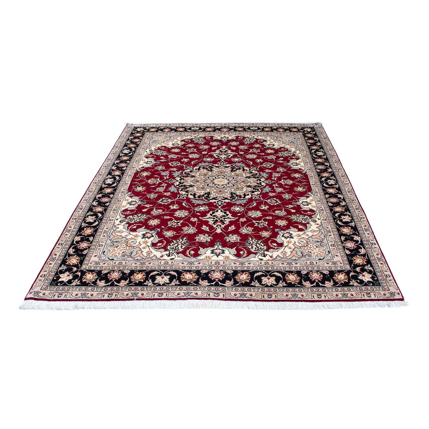 Persisk tæppe - Tabriz - Royal - 204 x 153 cm - mørkerød