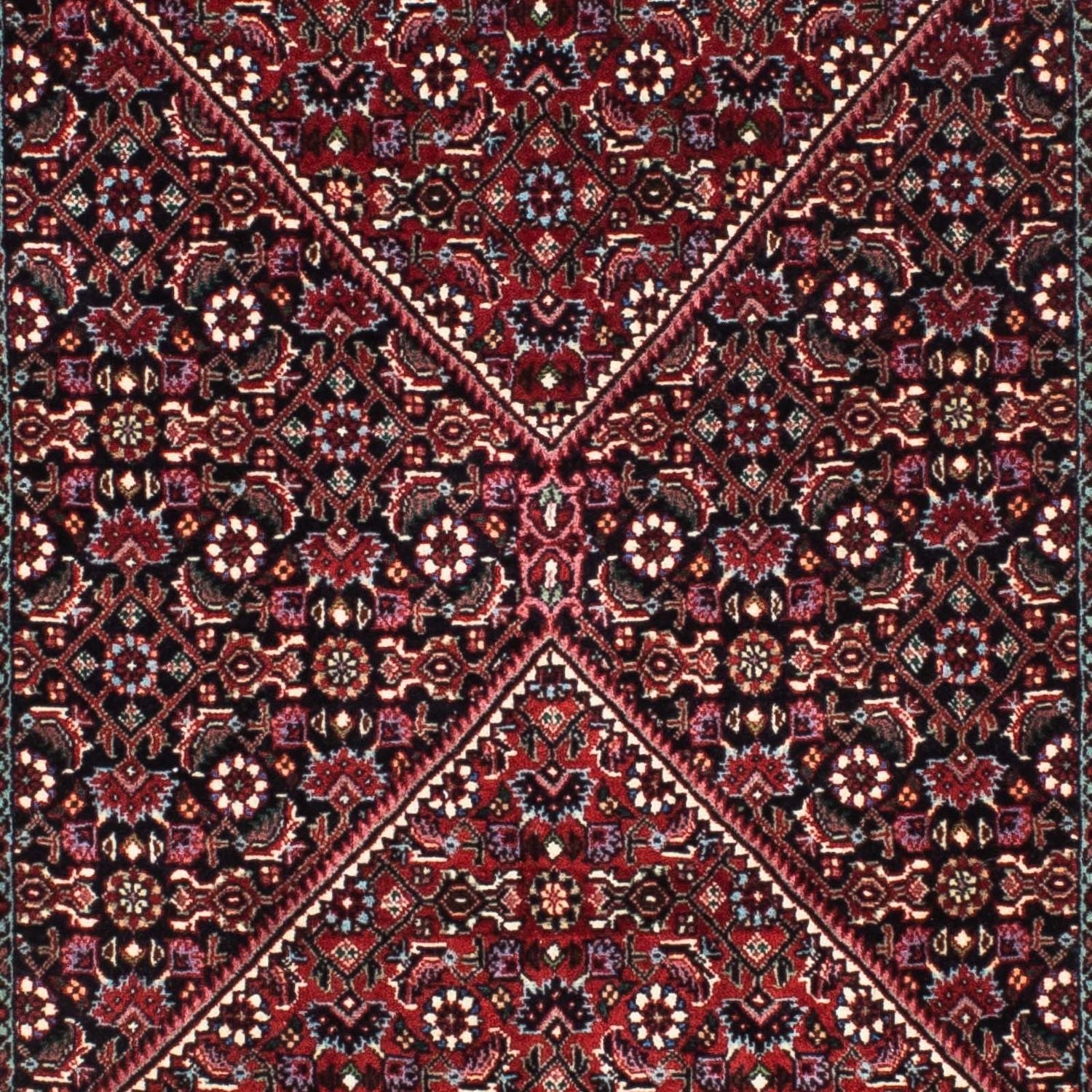 Løber Persisk tæppe - Bijar - 198 x 74 cm - mørkerød