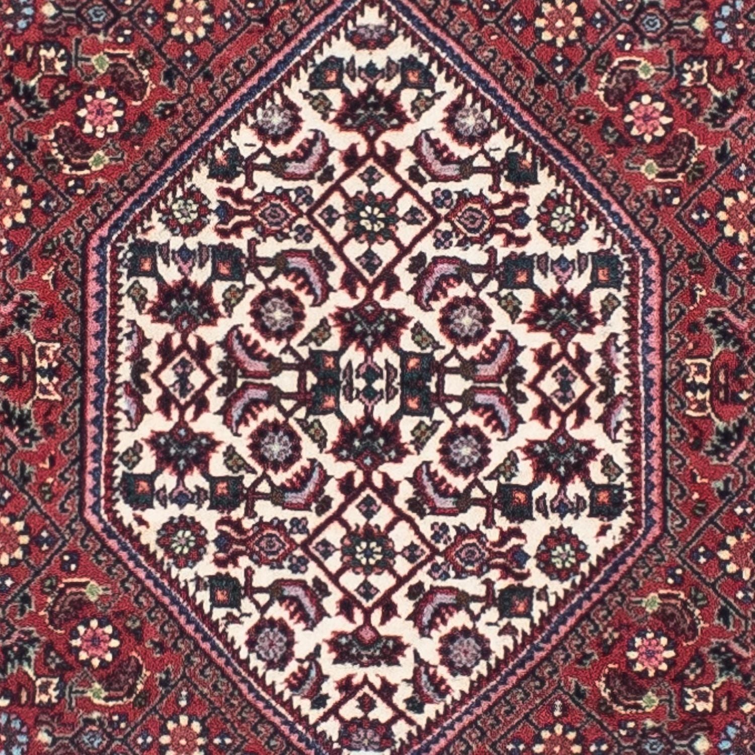 Løber Persisk tæppe - Bijar - 243 x 70 cm - lysrød