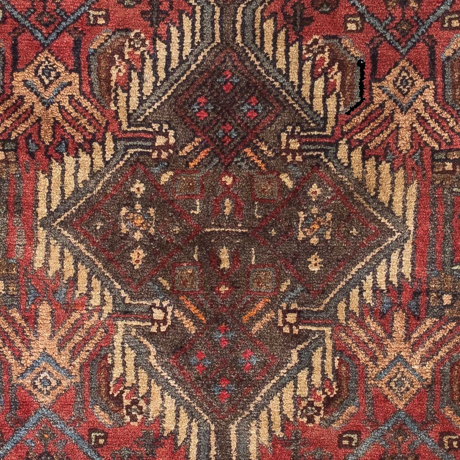Persisk tæppe - Nomadisk - 116 x 77 cm - mørkerød
