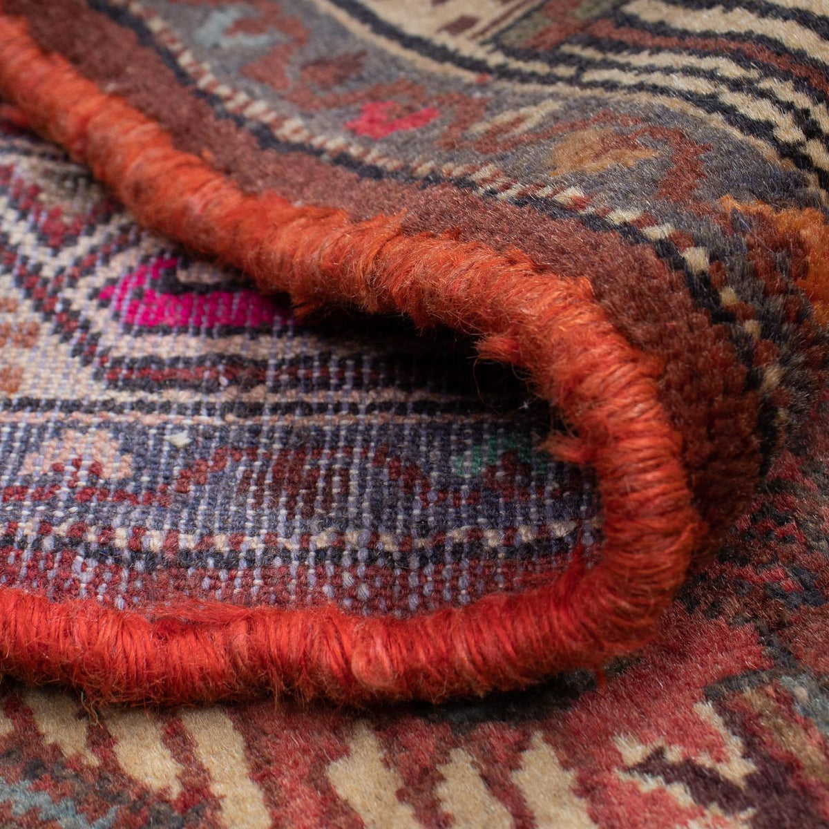 Persisk tæppe - Nomadisk - 116 x 77 cm - mørkerød