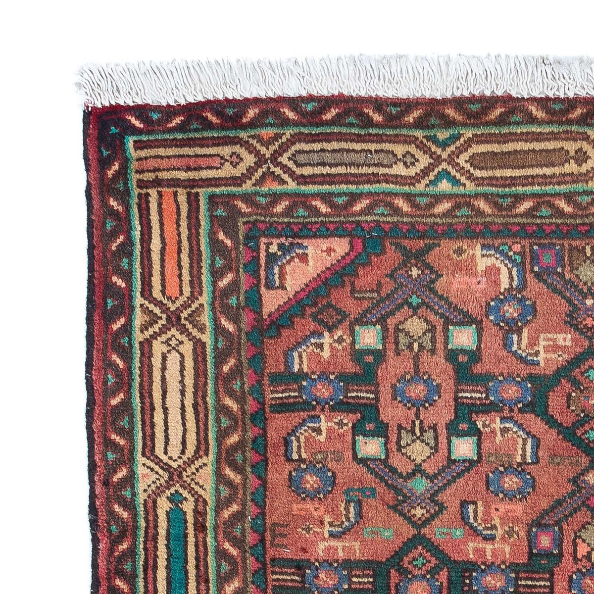 Persisk tæppe - Nomadisk - 124 x 80 cm - lysrød