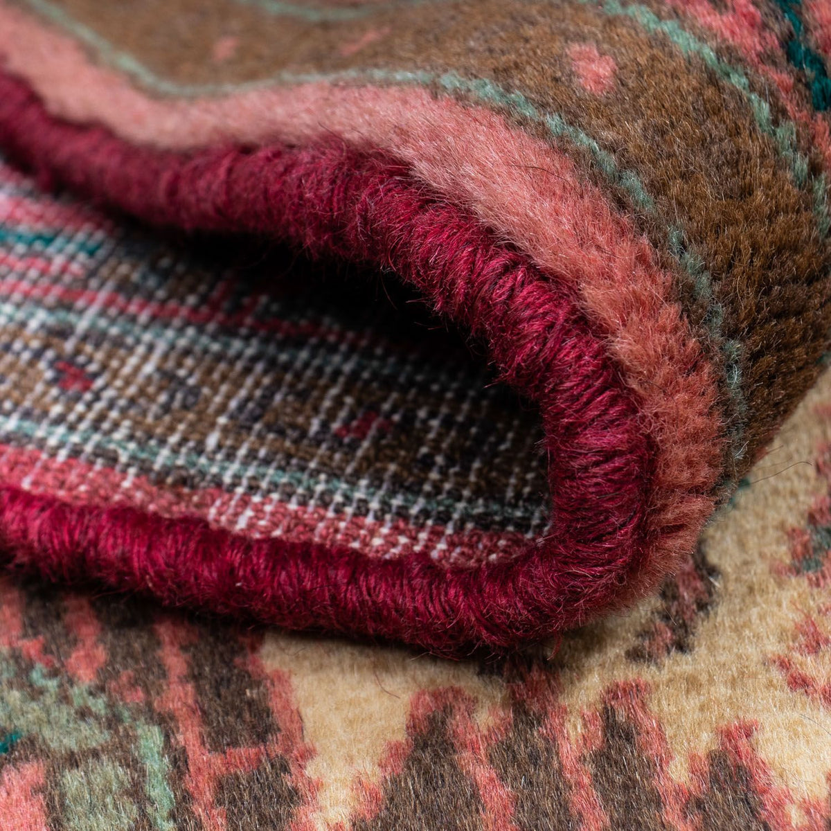 Persisk tæppe - Nomadisk - 135 x 80 cm - lysrød