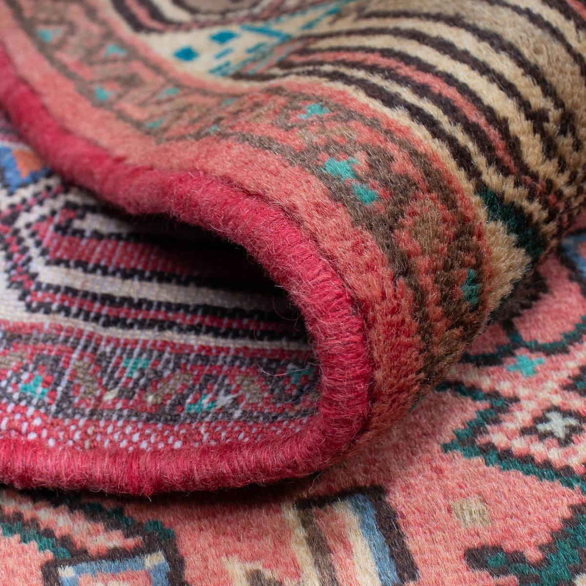 Persisk tæppe - Nomadisk - 125 x 80 cm - lysrød