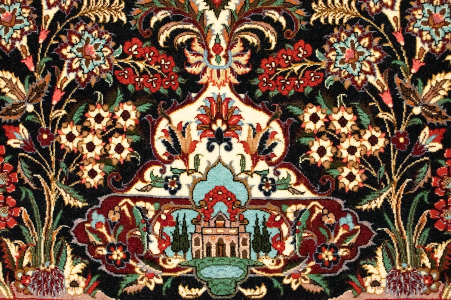 Persisk tæppe - Ghom - 163 x 107 cm - mørkeblå