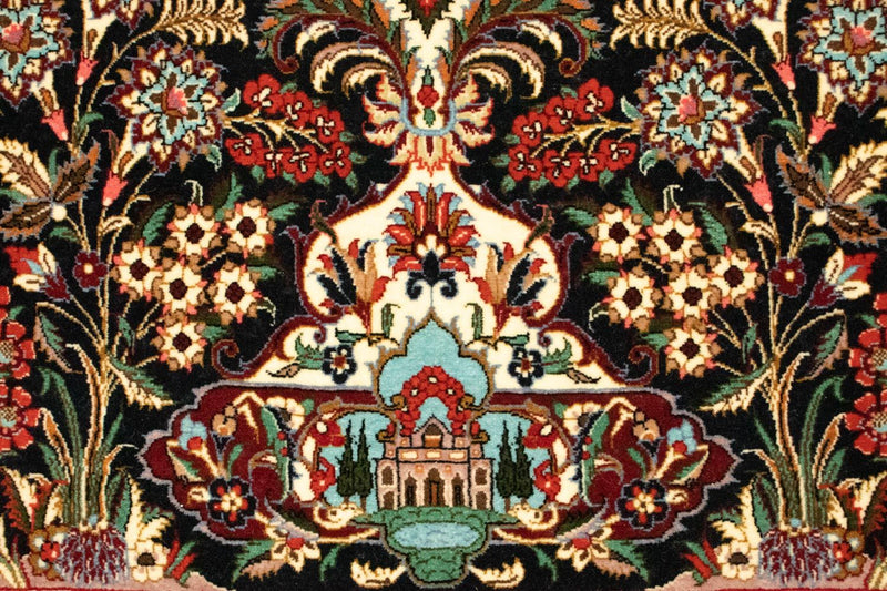 Persisk tæppe - Ghom - 163 x 107 cm - mørkeblå