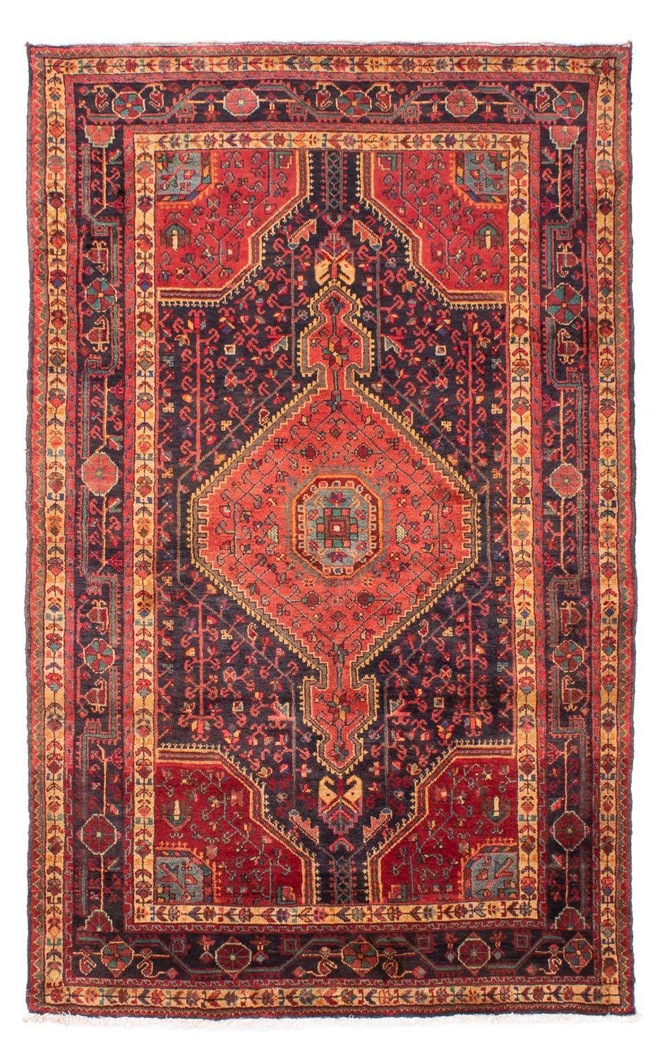 Persisk tæppe - Nomadisk - 218 x 130 cm - mørkeblå