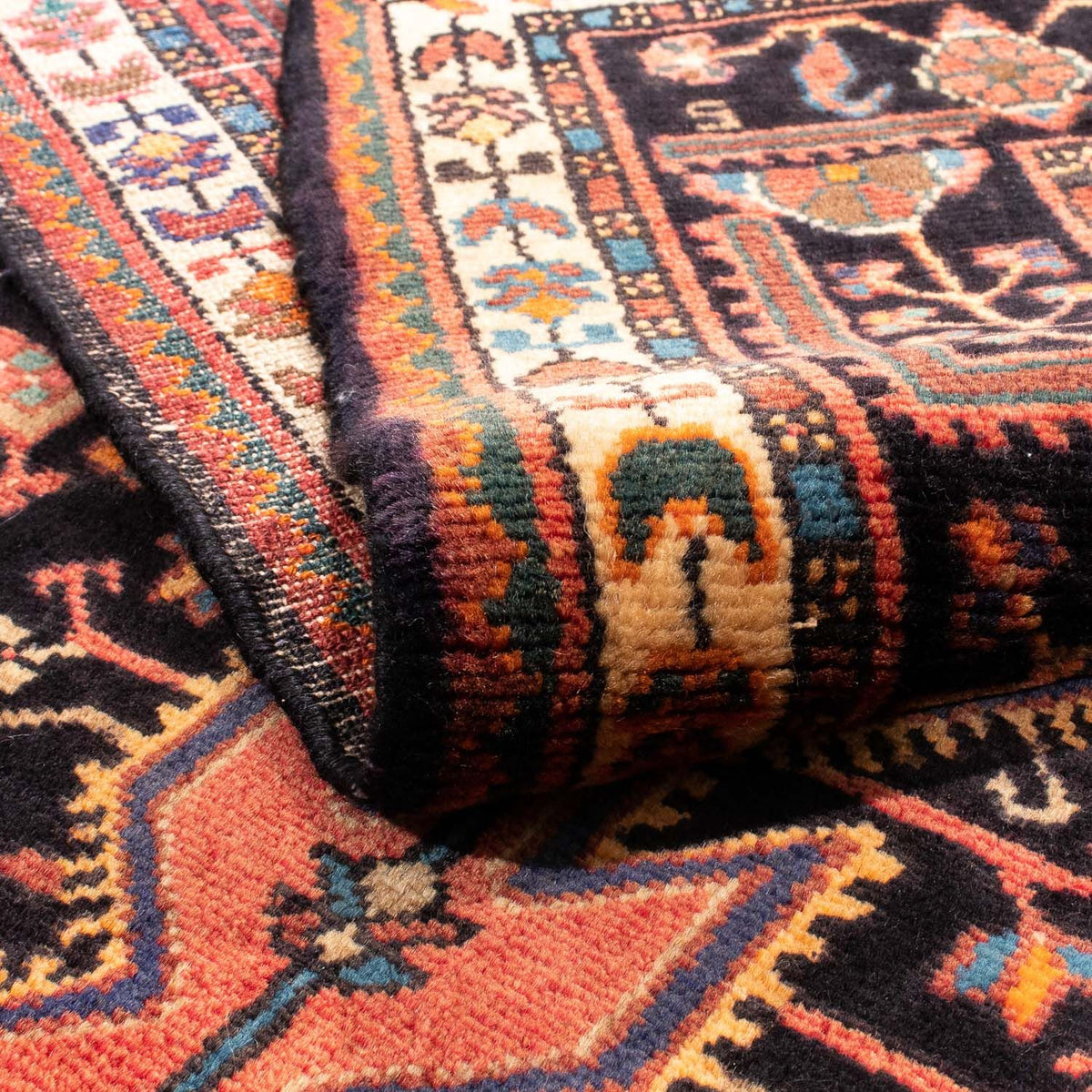 Persisk tæppe - Nomadisk - 220 x 132 cm - mørkeblå