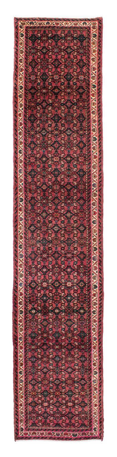 Løber Persisk tæppe - Nomadisk - 398 x 83 cm - mørkerød