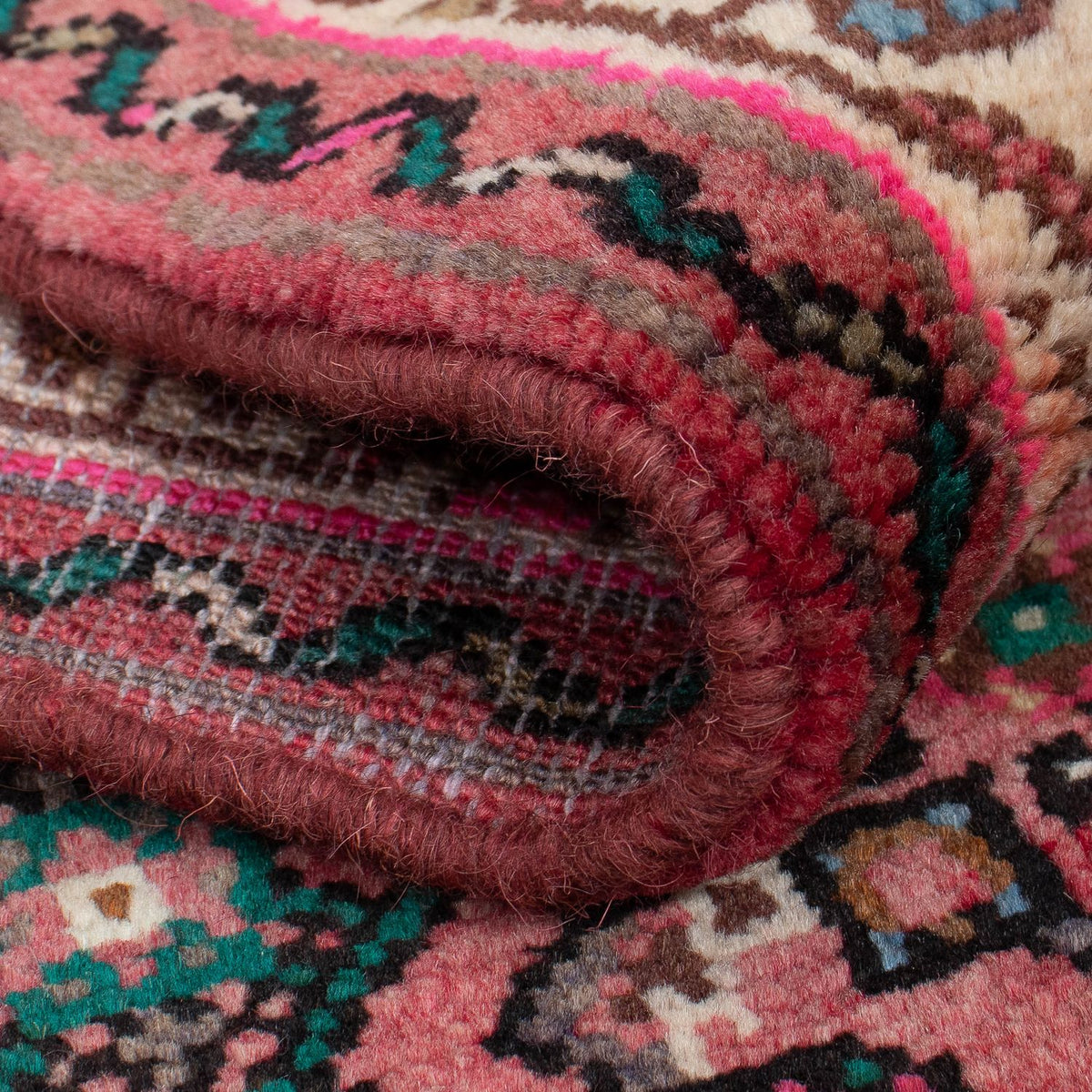 Løber Persisk tæppe - Nomadisk - 398 x 83 cm - mørkerød