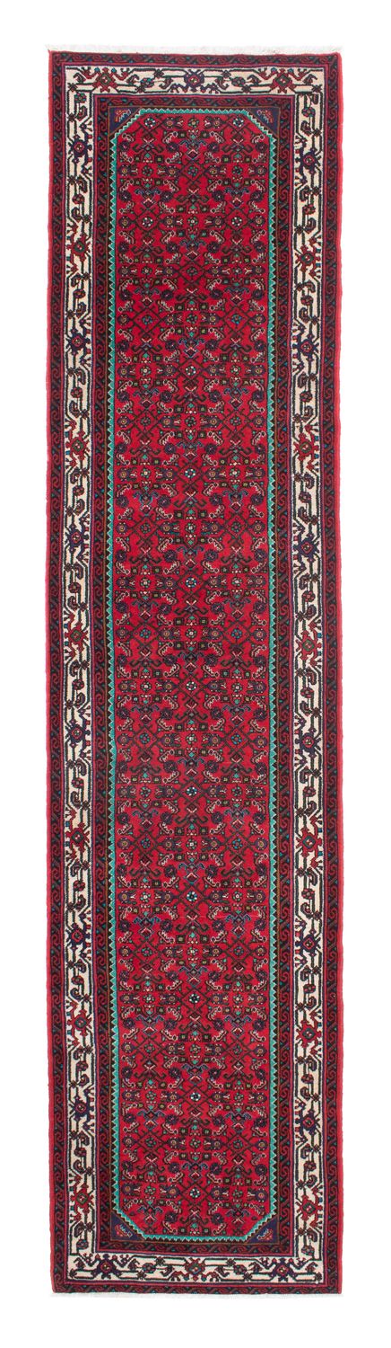 Løber Persisk tæppe - Nomadisk - 397 x 84 cm - mørkerød