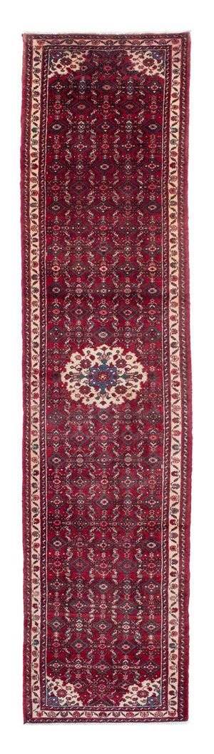 Løber Persisk tæppe - Nomadisk - 410 x 85 cm - mørkerød