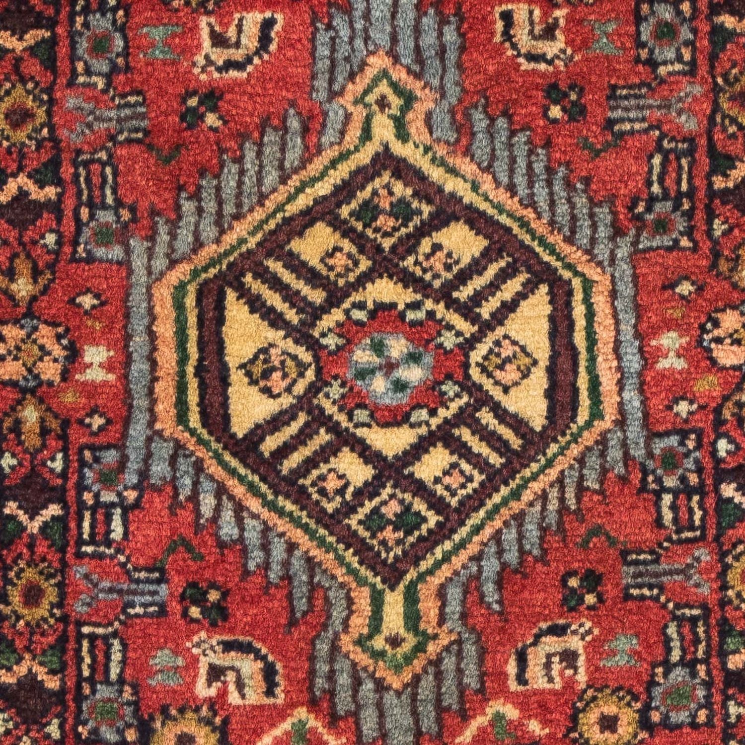 Persisk tæppe - Nomadisk - 87 x 62 cm - mørkerød