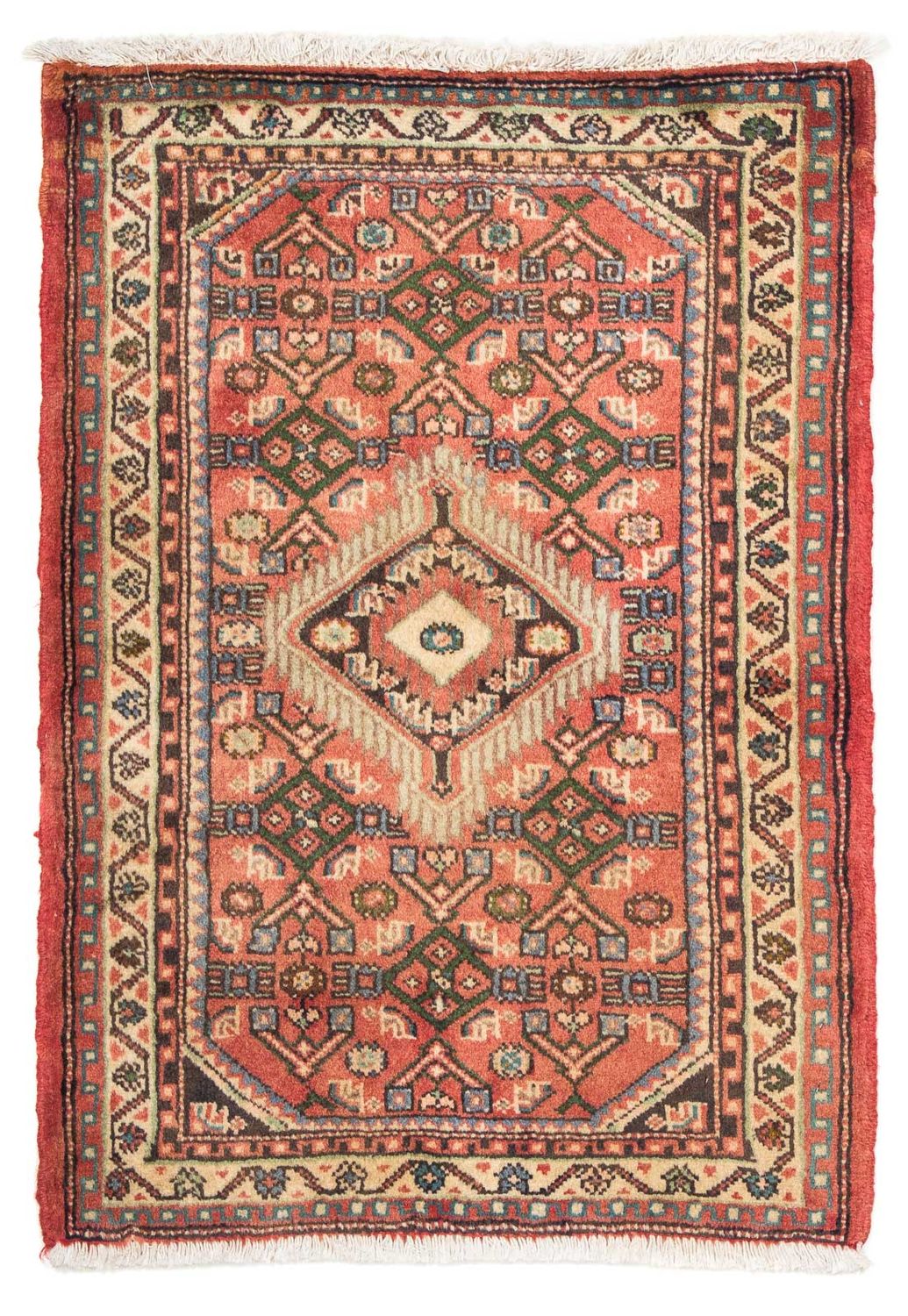 Persisk tæppe - Nomadisk - 87 x 62 cm - lysrød