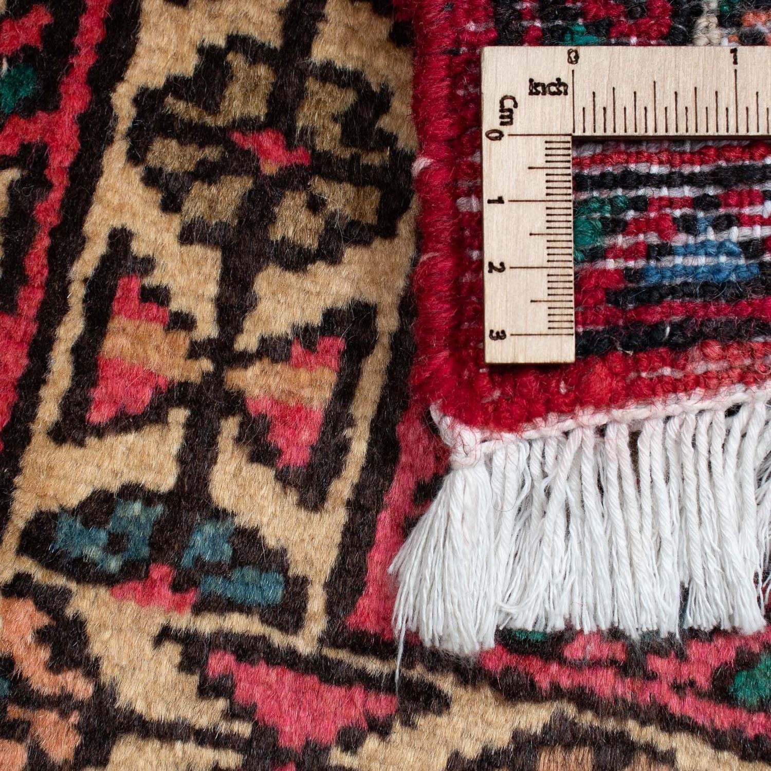 Persisk tæppe - Nomadisk - 91 x 70 cm - mørkerød