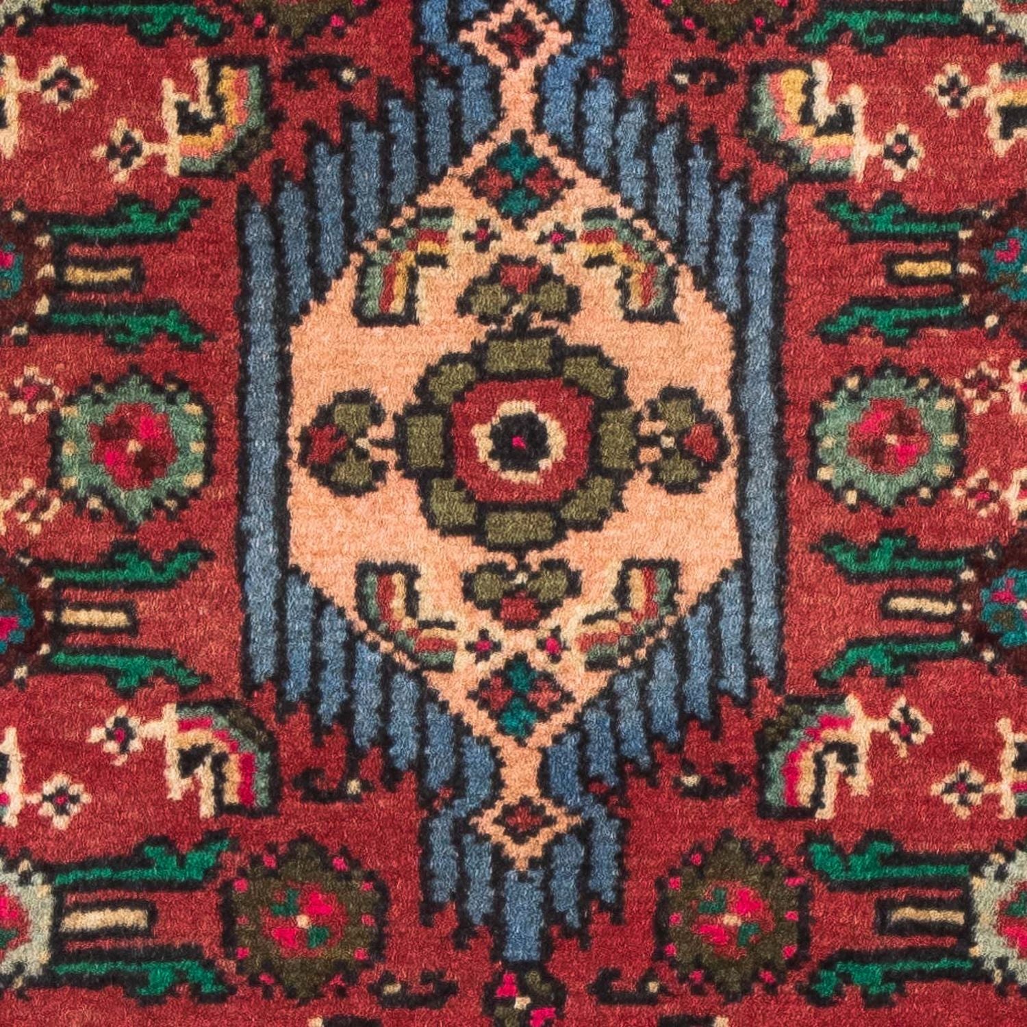 Persisk tæppe - Nomadisk - 92 x 61 cm - mørkerød