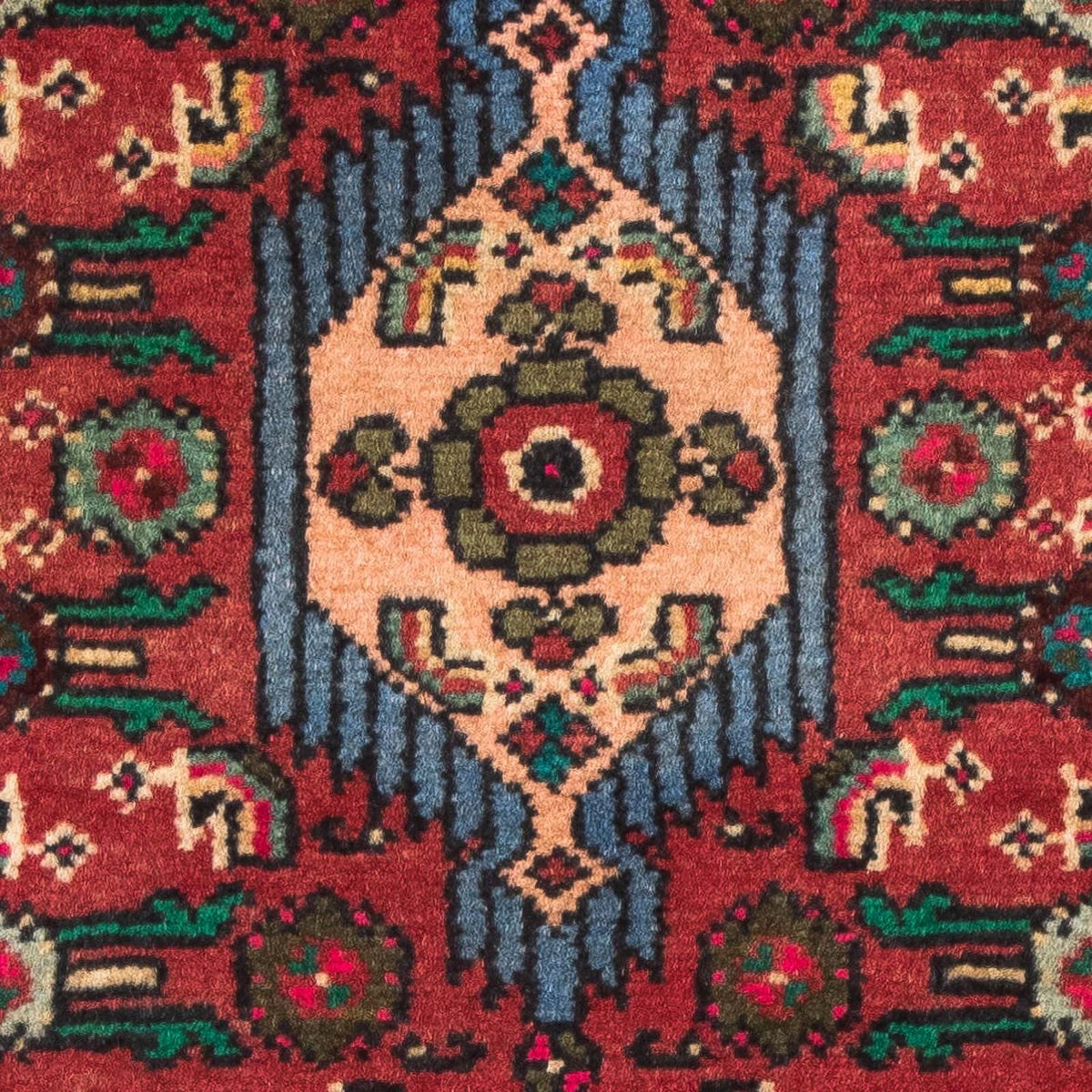 Persisk tæppe - Nomadisk - 92 x 61 cm - mørkerød