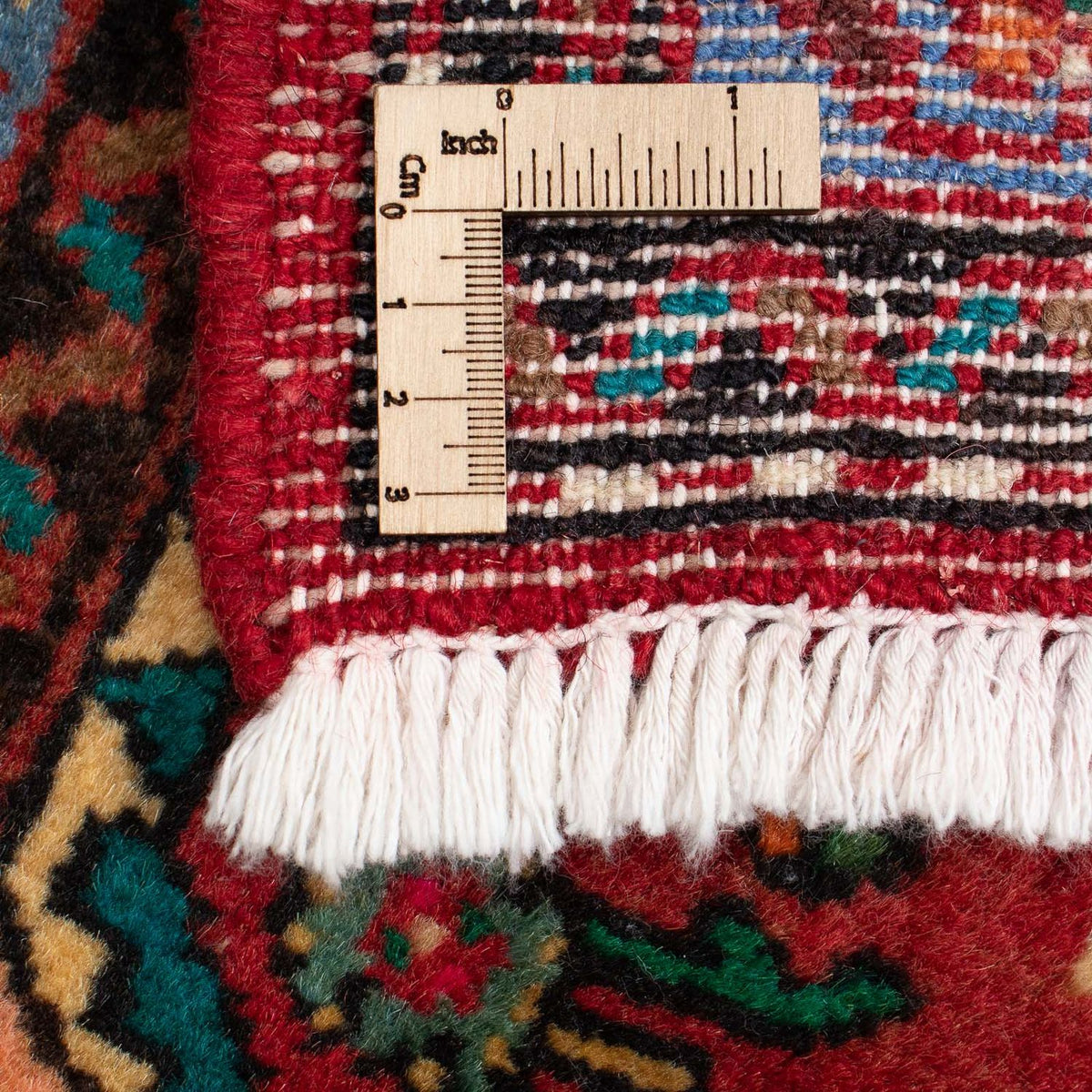 Persisk tæppe - Nomadisk - 92 x 61 cm - mørkerød