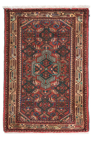 Persisk tæppe - Nomadisk - 96 x 63 cm - mørkerød