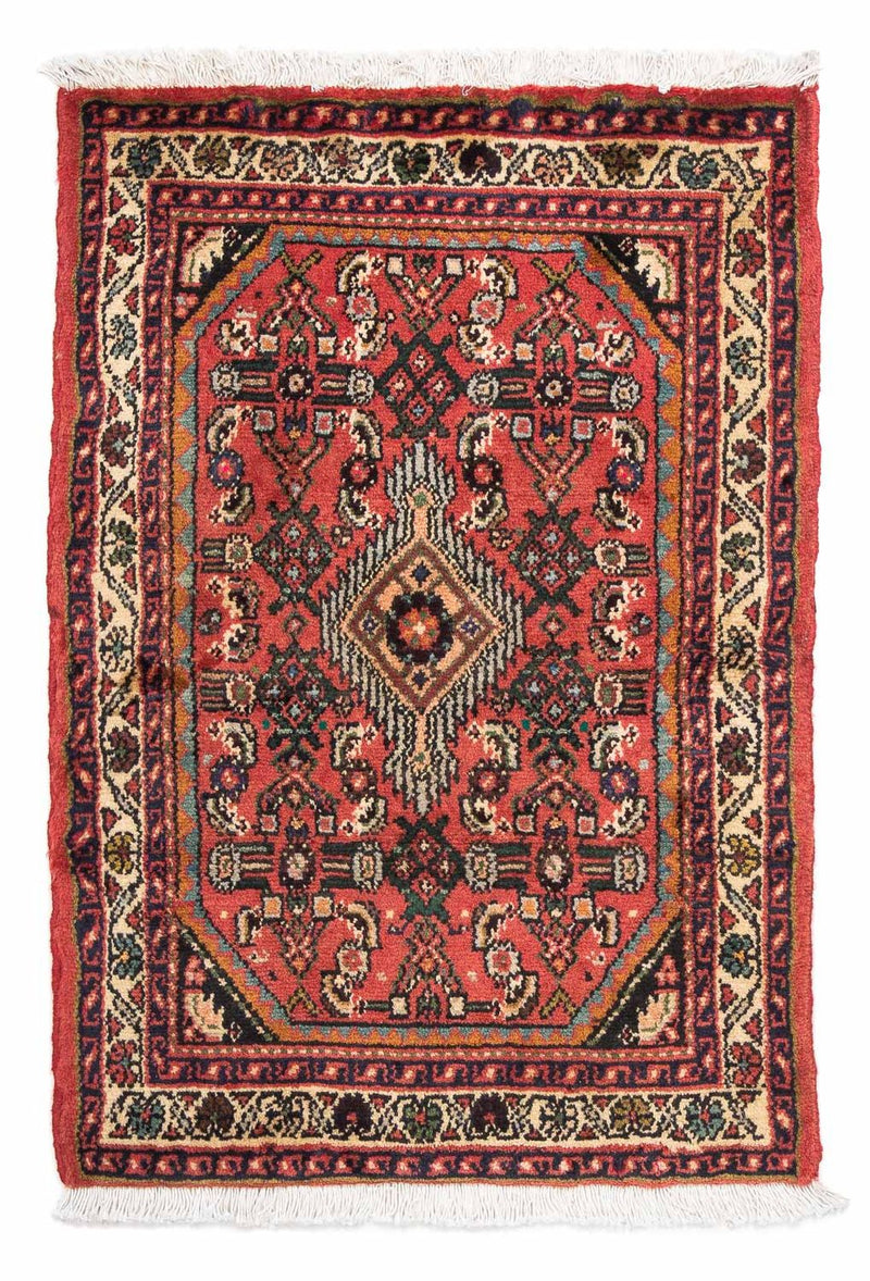 Persisk tæppe - Nomadisk - 89 x 61 cm - mørkerød