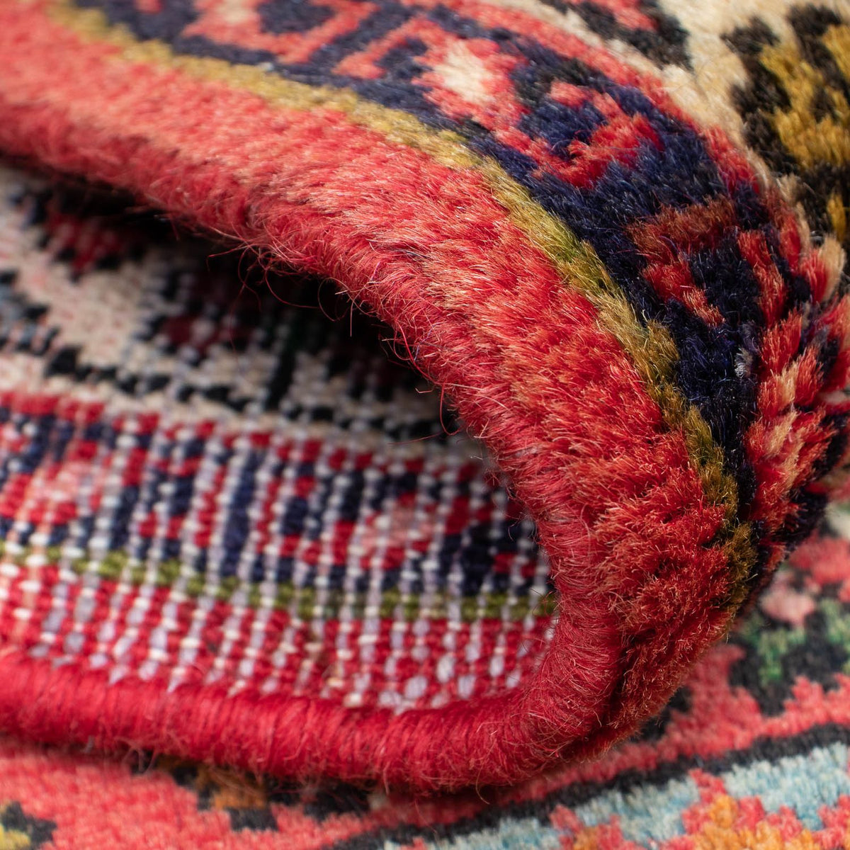 Persisk tæppe - Nomadisk - 89 x 61 cm - mørkerød