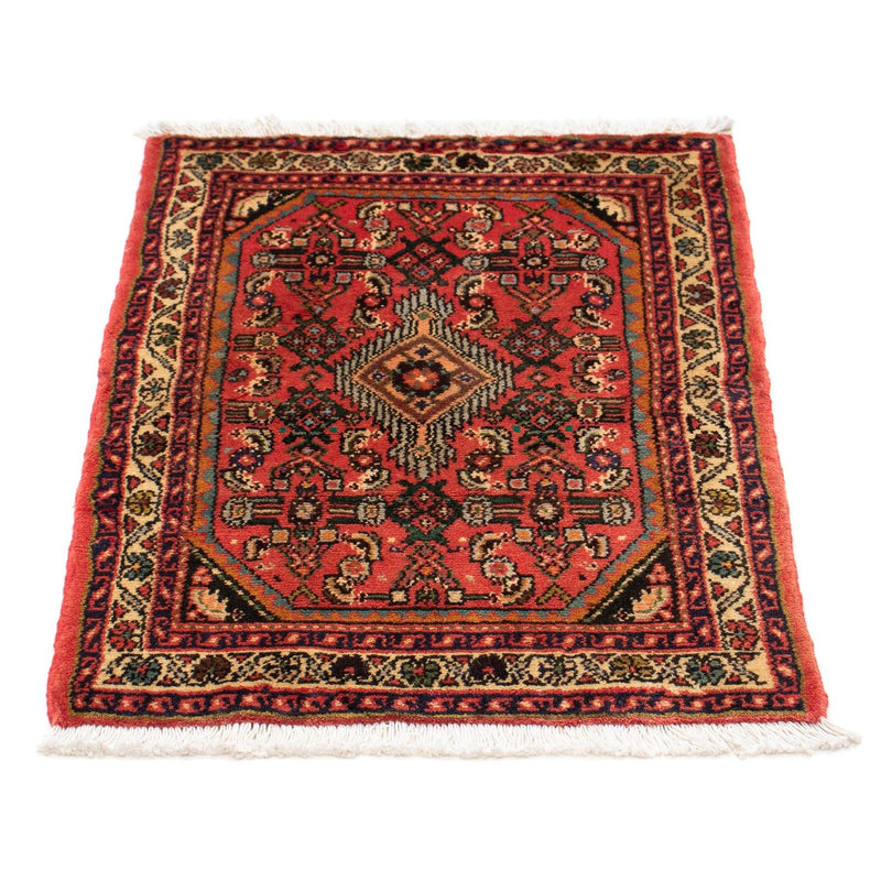 Persisk tæppe - Nomadisk - 89 x 61 cm - mørkerød
