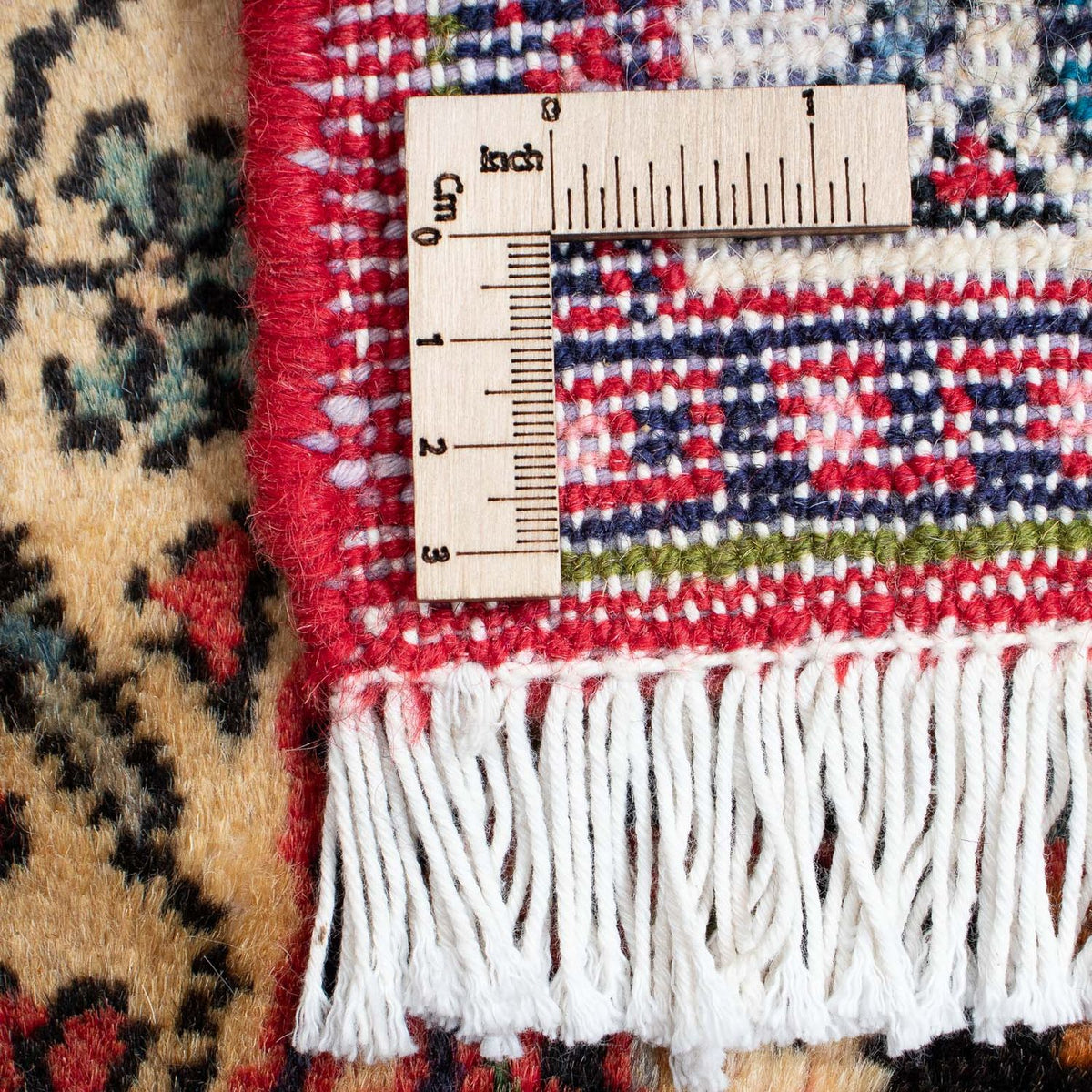 Persisk tæppe - Nomadisk - 89 x 61 cm - mørkerød