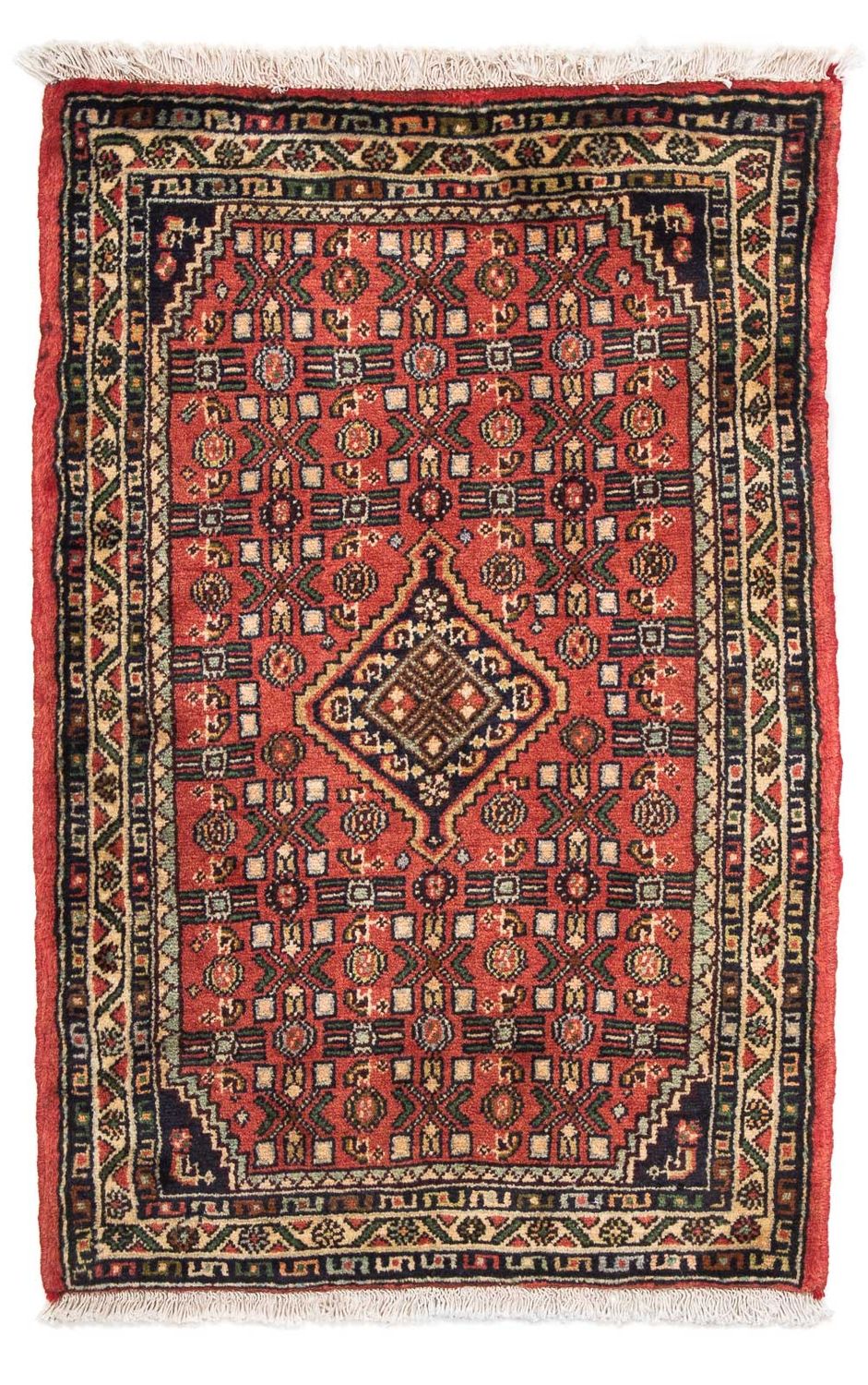 Persisk tæppe - Nomadisk - 95 x 63 cm - mørkerød