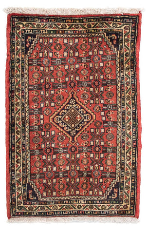 Persisk tæppe - Nomadisk - 95 x 63 cm - mørkerød
