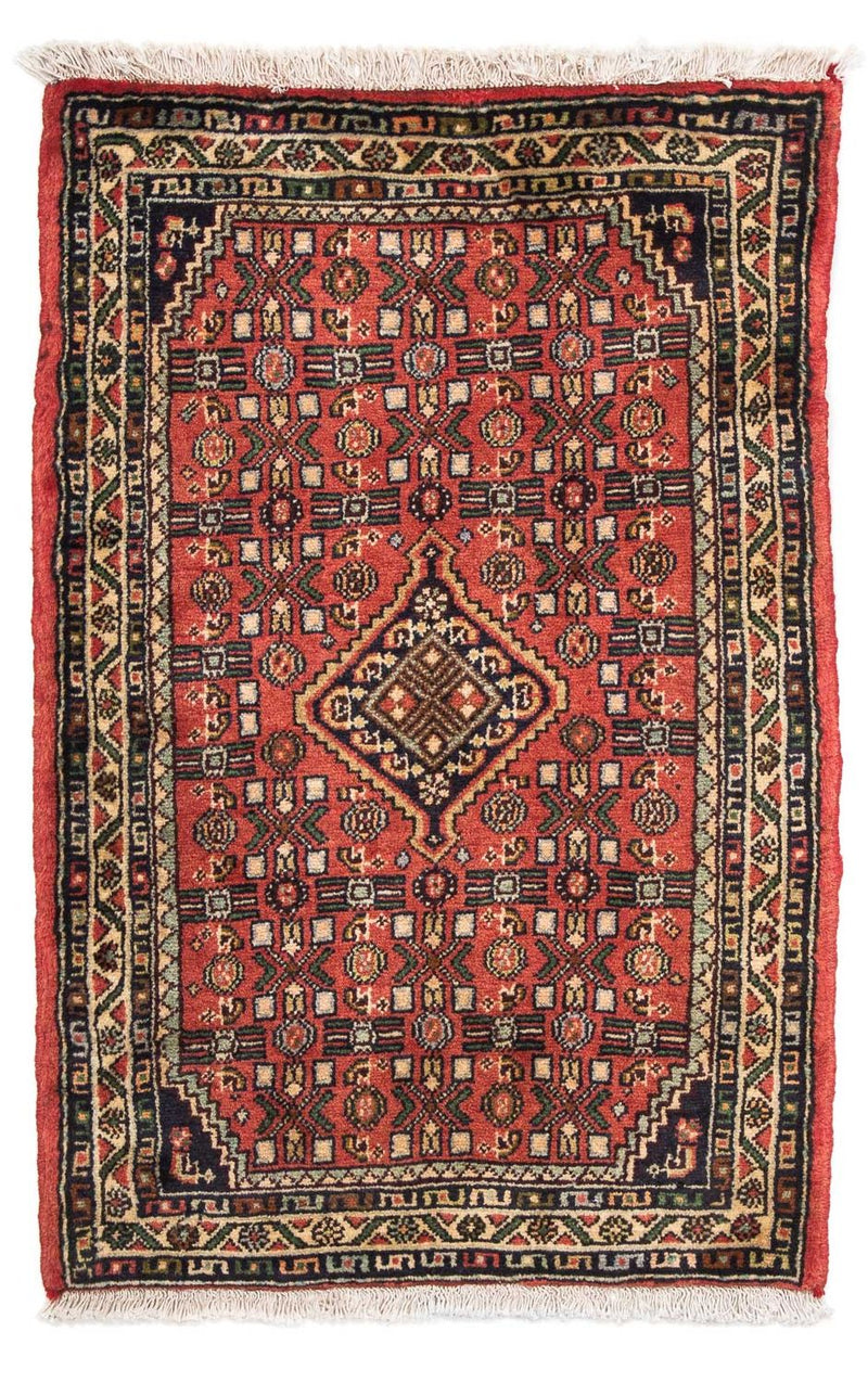 Persisk tæppe - Nomadisk - 95 x 63 cm - mørkerød