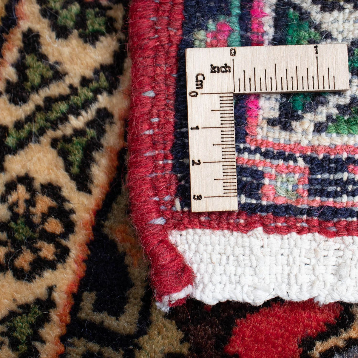 Persisk tæppe - Nomadisk - 93 x 63 cm - mørkerød